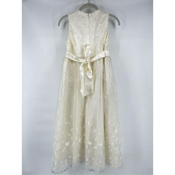VTG Jessica McClintock Millenium 2000 Flower Girl Communion Dress Ivory Size 16 - Picture 2 of 9